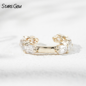 Pendientes de Clip y Aro Unisex de Moda Starsgem, Oro Sólido de 10K con Diamante Cultivado en Laboratorio, 0.7ct 1.0ct - Product Image 5