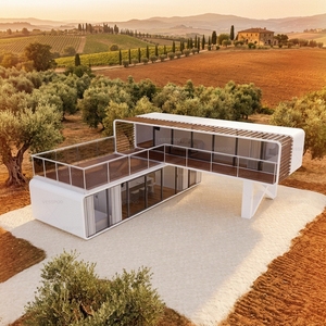 Pergola Esterna Modulare per Terrazza, Casa Prefabbricata Apple Cabin Completa con <span class=keywords><strong>2</strong></span> Bagni, <span class=keywords><strong>2</strong></span> Camere da Letto, <span class=keywords><strong>2</strong></span> Soggiorni e Cucina - Product Image 3
