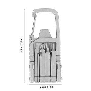 Cuchillos Plegables de Acero Inoxidable para Exteriores, Llavero Multiherramienta con Mosquetón, Abridor de Botellas, Herramienta de Reparación - Product Image 2