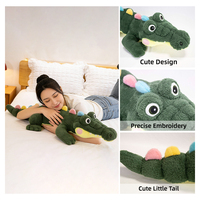 Peluche Crocodile Personnalisable en Coton PP Super Doux et Adorable avec Broderie Animale – Coussin de Dessin Animé de Haute Qualité