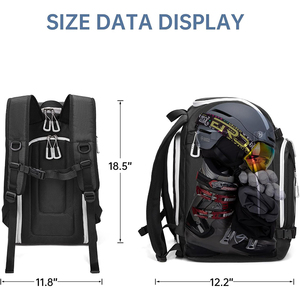 Sac à dos pour chaussures de ski 50L, résistant aux rayures, avec poche pour casque et lunettes, sangle à boucle, fond résistant à l'usure, sangles pour ski et snowboard - Product Image 2