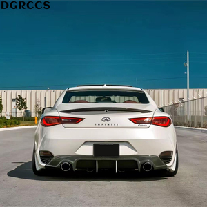 สปอยเลอร์หลังคาร์บอนไฟเบอร์ขัดเงาแบบ Q60 Q60S สำหรับปี 2013-2023 ติดตั้งด้วยเทป - Product Image 6