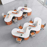 BGZ-230X Ensemble de bureaux et chaises de bureau minimalistes pour quatre personnes, poste de travail pour six personnes, bureau informatique en bois pour 3/4/6 personnes