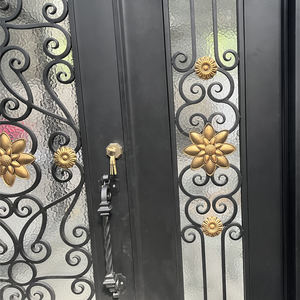 Porta d'<span class=keywords><strong>Ingresso</strong></span> in Ferro Battuto di Design di Lusso, Porta Esterna in Ferro Battuto a Una Anta e Mezza - Product Image 6