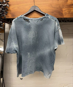 <span class=keywords><strong>T</strong></span>-<span class=keywords><strong>shirt</strong></span> Oversize Uomo Donna Grigio Lavaggio Pesante con Grafiche Stile Retro <span class=keywords><strong>Rock</strong></span> <span class=keywords><strong>Band</strong></span> Effetto Distrutto - Product Image 2