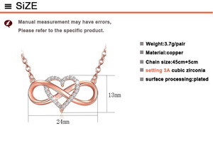 LossTower romantiche di moda oro infinito oro argento per sempre collana di amore CZ portafortuna cuore per donna regalo RMP006 - Product Image 4