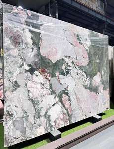 Мраморная плита Four Seasons розово-зеленая, натуральный камбоджийский мрамор для внутренней отделки - Product Image 2