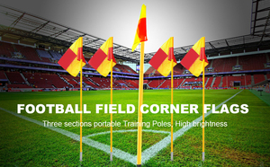 Ensemble de 4 drapeaux de coin de terrain de football en PVC durables avec sac de rangement, produits de <span class=keywords><strong>golf</strong></span> pour l'entraînement au football et au soccer - Product Image 4