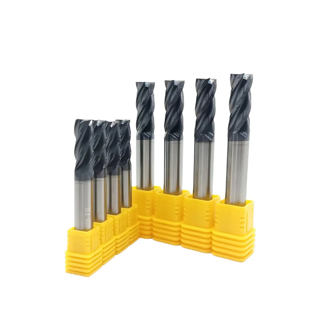 Carbide end mills cortador ferramenta Praça Acabamento 4 flauta endmill carboneto HRC50-63 cnc bit moagem corte conjunto
