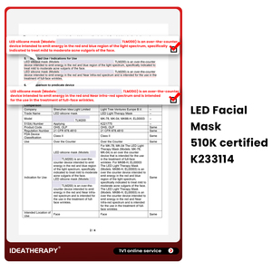 IDEATHERAPY Silicone LED Light Therapy <span class=keywords><strong>Masque</strong></span> de beauté 510K 3 1 Led Chips <span class=keywords><strong>Prix</strong></span> usine RED NIR Light Face <span class=keywords><strong>Masque</strong></span> de thérapie par la lumière rouge - Product Image 4