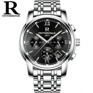 Reloj de Pulsera de Cuarzo para Hombre ONTHEEDGE <span class=keywords><strong>026</strong></span>, Nuevo Modelo, Correa de Acero, Resistente al Agua, Calendario, 24 Horas, para Golf y Actividades al Aire Libre - Product Image 1