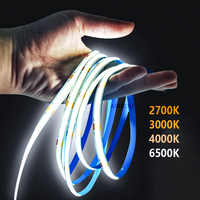 Bande LED COB haute densité 320 LED/m DC 12V 24V, éclairage linéaire flexible sans points, CRI 90+, ruban adhésif pour décoration résidentielle et commerciale
