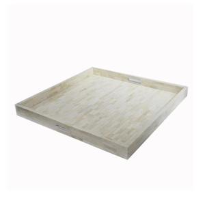 Bandeja de Servir con Incrustaciones de Hueso Blanco, con Patrón Horizontal, Bandeja Decorativa para Almacenamiento, Mesa de Centro, Otomana, Desayuno, Té, Café - Product Image 2