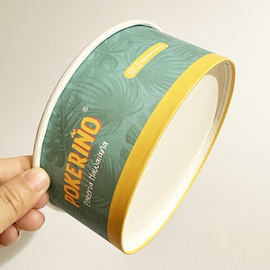 Vente en gros de gobelets en papier jetables carrés ronds chauffables kraft imperméables à l'eau impression personnalisée bol à salade en papier avec logo avec couvercle en PE - Product Image 5