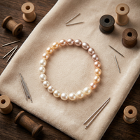Bracelet minimaliste en perles de culture d'eau douce naturelles de qualité AAAA, forme pomme de terre, dégradé romantique, idéal pour les fêtes et les cadeaux