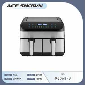 Friggitrice ad Aria Ace Snown 9L 1800W con Touchscreen, Certificata ETL, Modello da Banco RA920DS, Acciaio Inossidabile Nero - Product Image 1