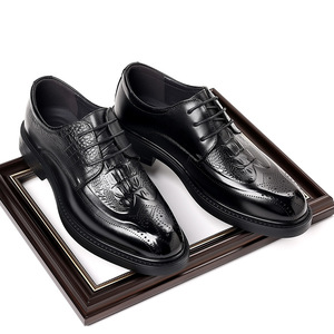 2026 New Men's Brogue Dress Shoes Top Layer Cowhide Breathable British Style Wedding Shoes <b>Dropshipping</b> - Product Image 4