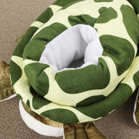 Pantoufles de tortue verte en peluche pelucheuses personnalisées pantoufles en peluche tortue animale pelucheuse