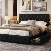 Modernes Gepolstertes Kunstleder-Doppelbett mit Stauraum King/Queen Size Schlafzimmermöbel 3 Jahre Garantie