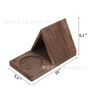 Support de lecture triangulaire en bois avec porte-gobelet pour bureau, support de livre à double couche - Product Image 4