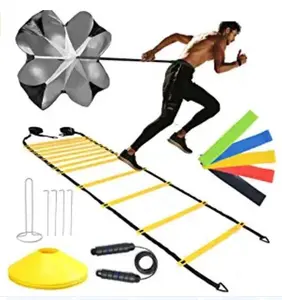 Agility Ladder Speed Training Equipment Includes 12 Rung Agility Ladder,Running ParachuteJump Rope,Resistance Bands