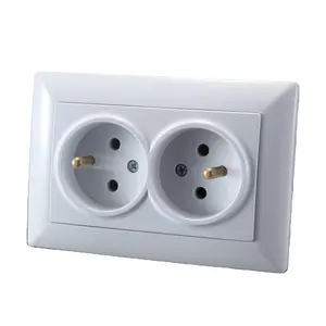 New EU standard wall socket 16A pop socket 2P+T double France socket for home