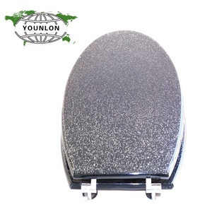 Siège de toilette en bois moulé de forme ronde avec paillettes, de qualité supérieure - Product Image 4
