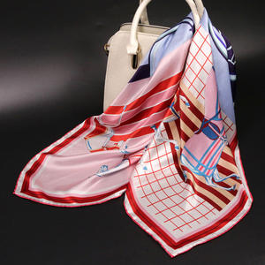 Estilo de lujo 90*90cm cuadrado Real bufanda de seda de <span class=keywords><strong>la</strong></span> impresión personalizada de 100% Mora pañuelos de seda - Product Image 4