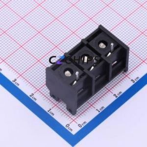 DBT50G-9.5-3P-BK-P CRC Barrier Terminal Block P=9.5mm Connector Three Sides 9.5mm 1x2P Edge Pin - Product Image 2