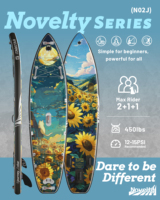 Planche de paddle gonflable ITAOSTAR modèle N02 11'6"x35"x6" (SUP) avec 5 ailerons, 17 kg, design léger et portable pour lacs et rivières