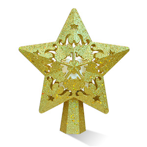 Golden Snowflake Christmas <b>Tree</b> Topper Led Light Decorative Ornament Pole Type <b>Plastic</b> Ac Power - Product Image 4
