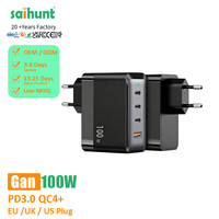 Pengisi Daya Desktop USB C GaN 100W Multi-Port Pengisian Cepat untuk Laptop, Ponsel, Tablet