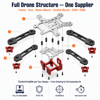 Pièces de drone en aluminium usinées CNC 7075-T6, composants de châssis UAV légers, usinage de précision sur mesure OEM ODM, usine de fabrication