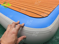 Vert 10x10 Flottant Jet Ski Air Dock Plate-forme Drop Stitch Pontoon Dock Lac Équipement De Jeu D'eau Flottant Bateau Dock