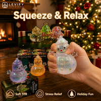 Jouet Squishy Noël Pailleté en TPR Souple Anti-stress à Presser Mignon Cadeau de Fêtes Vente en Gros