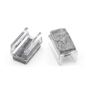 Patins de protection de sol <span class=keywords><strong>anti</strong></span>-<span class=keywords><strong>bruit</strong></span> en plastique avec base en feutre PTFE en forme de U pour pieds tubulaires de <span class=keywords><strong>chaise</strong></span> de bureau métallique - Product Image 5