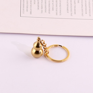 Copper Gourd <b>Car</b> Keychain Pendant 42MM31MM Plated Hollow Design For Medicine Bottle Storage Accessory - Product Image 3