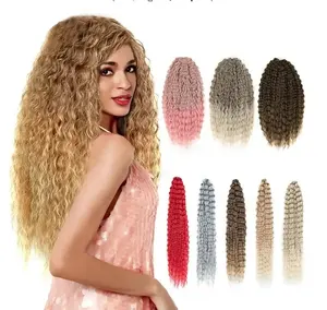 Rebecca barato granel pacote ombre crochet água onda trama alta fibra cabelo tecer pacote extensão trança longo cabelo sintético