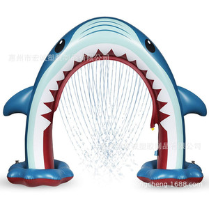 Inflatable Shark Water Sprinkler 200x70x180cm Outdoor PVC Kids Play Arch - Product Image 1