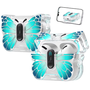Suitable for airpods4 protective cover transparent butterfly <b>switch</b> earphone cover airpodspro3 earphone protective shell - Product Image 3