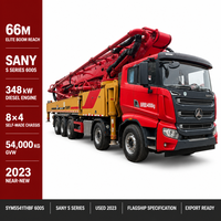 Camion pompe à béton Sany 66m Série S d'occasion, châssis autoconstruit 8x4, modèle 2023, Camion pompe à béton Sany SYM5541THBF 55000kg Export