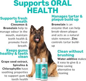 Suppléments de soins de santé pour animaux de compagnie Additif d'eau dentaire pour animaux de compagnie Solution de soins bucco-dentaires pour chiens et chats pour une haleine fraîche et le contrôle du tartre - Product Image 3