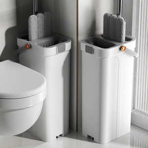 Grande pulizia del pavimento da <span class=keywords><strong>50cm</strong></span> 360 magico mocio piatto bagnato e asciutto uso a mano senza <span class=keywords><strong>Mop</strong></span> con strizzatore Set di mocio piatto in microfibra con secchio - Product Image 1