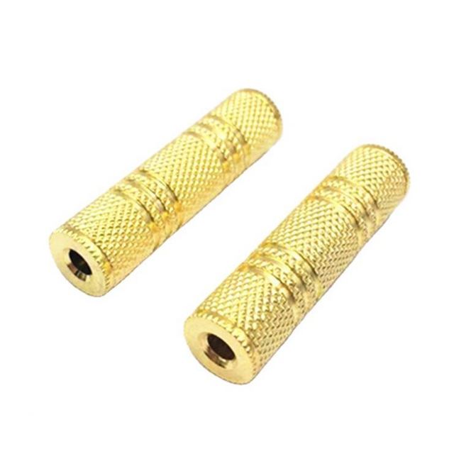 Gold Connector 3.5 mm Extension Audio Jack 3.5mm Female to Female Connector Metal 1/8 Inch Adapter 2 Female AUX 3.5mm AV Jack