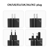 Adaptateur secteur rapide USB-C 20W EU/UK/US avec ports Type-C et USB Blanc Garantie 1 an - Chargeur mural rapide pour téléphone Sortie PD 5V/3A
