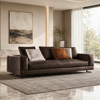 Canapé d'angle modulaire en cuir artificiel en forme de L YUANCHANG, pieds en acier inoxydable noir, canapé d'angle moderne pour entrepôt et villa