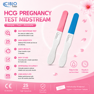 <span class=keywords><strong>Test</strong></span> de <span class=keywords><strong>grossesse</strong></span> urinaire <span class=keywords><strong>Ultra</strong></span> 10miu/mL, détection sensible du niveau d'hormone HCG - Product Image 1