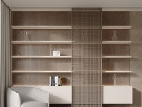 Estantería de estudio de estilo italiano moderno personalizada de fábrica, armario decorativo, estante de armario lateral, mesa y silla, un diseño gratuito