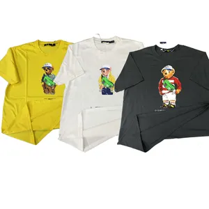 고품질 사용자 정의 티셔츠 인쇄 남성 의류 240g 100% 면 남성 티셔츠 곰 해적판 셔츠 벌크 디자이너 남성 티셔츠