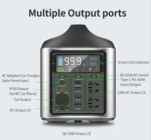 Générateur <span class=keywords><strong>solaire</strong></span> extérieur 600W avec Batteries lifepo4 extensibles, Super Station d'alimentation Portable - Product Image 4